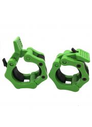 Greententljs. Olympic Bar Collar - 2" Olympic Dumbbell Bars Barbell Clamp Collars - Rogue Bumper Weights Plates Grip Collars Workout for Strength Weightlifting/Pro Training (1 Set, Green)